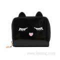 New Arrival Cute Eyelash Waterproof Laser Leather Women Wallet Travel Card Holder Purse Coin Wallet Woman